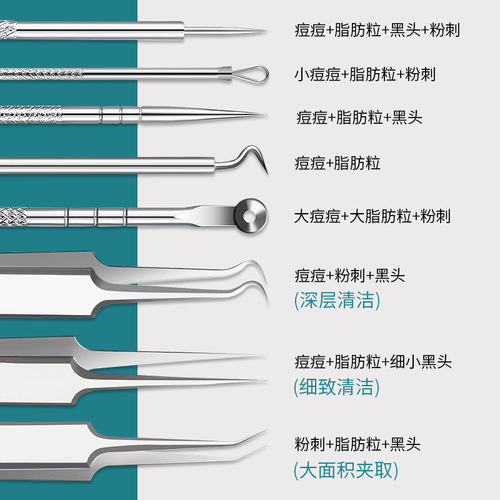 GECOMO ultra-sharp cell clip acne needle set blackhead scraping closed mouth ultra-fine tweezers acne needle beauty tool