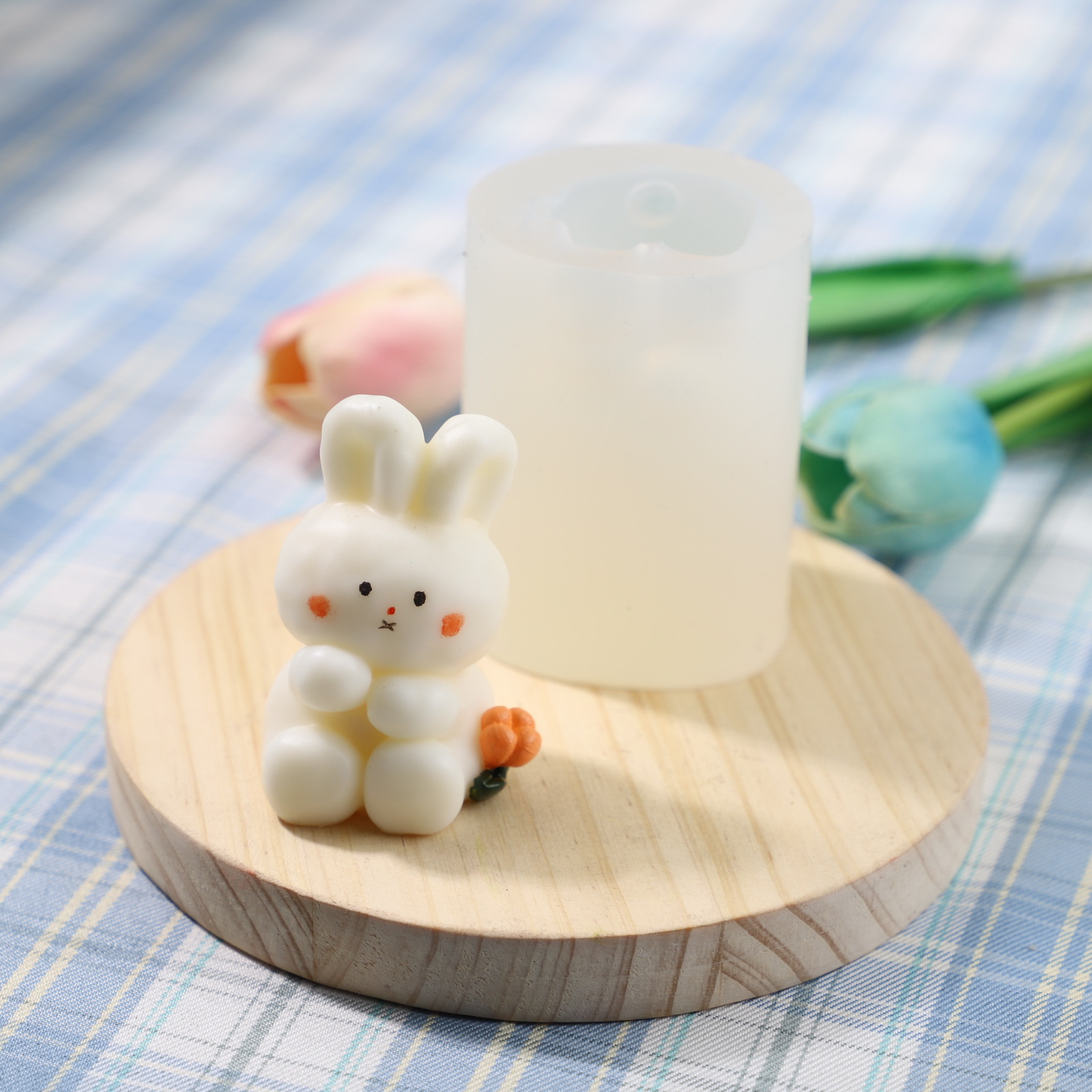 ins风立体兔子烘焙蛋糕模具DIY香薰蜡烛坐立兔硅胶模具-阿里巴巴