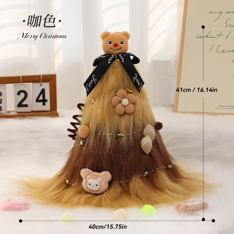 Árbol de Navidad Decoración Árbol de Navidad Mesa de felpa Paquete de árbol pequeño Mini árbol rosa Pequeño árbol de Navidad Brillante Árbol pequeño