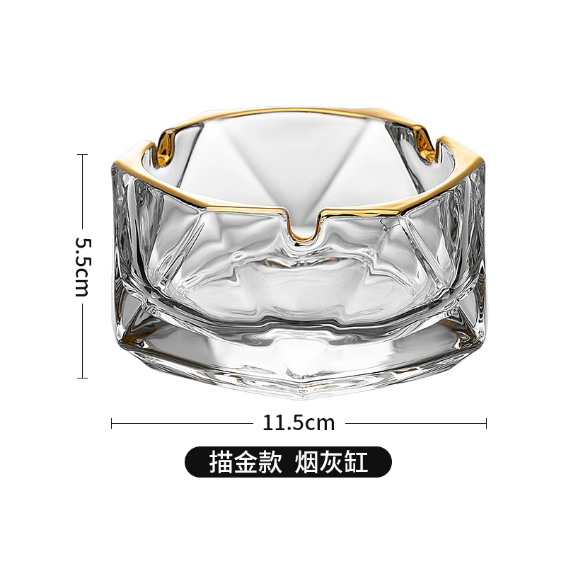 Big glass ashtray for commercial use for office, light luxury style