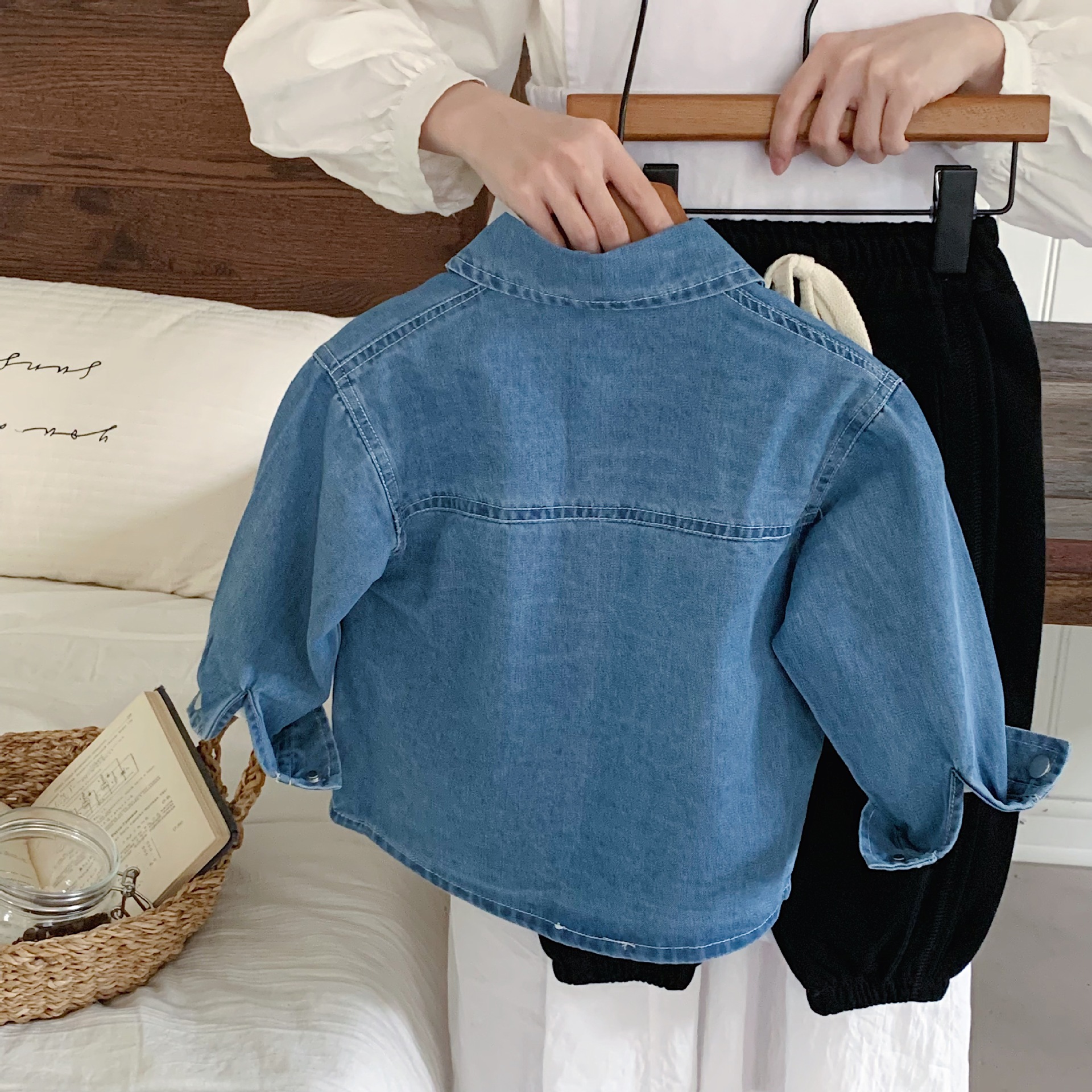 Denim per ragazzi 2024 nuovo stile fresco e alla moda, abbigliamento autunnale, capispalla per bambini, maglietta a maniche lunghe alla moda_voghion.com
