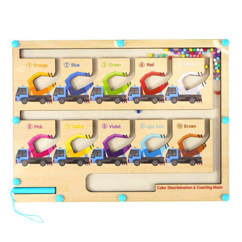 Contando magnético para niños transfronterizos Tablero de clasificación de color Clasificación de color Pluma magnética Juego de desplazamiento de cuentas Rompecabezas Juego de educación temprana