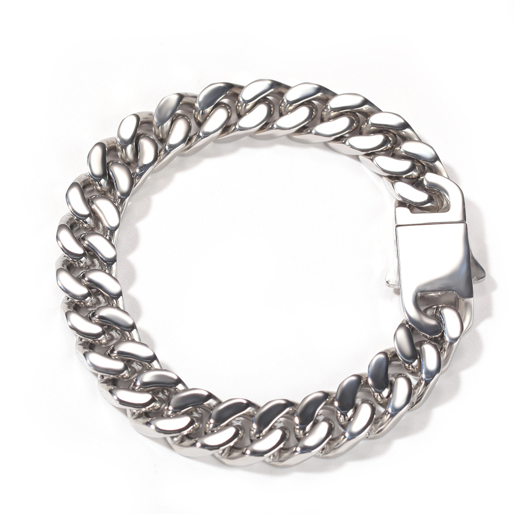 68g Weight Bracelets Classification 316L Stainless Steel Chain Material 1 Piece Quantity Holiday, Daily Occasion 316L Stainless Steel Material Geometric Pattern Men's Gender Simple Style Style Waterproof Non Tarnish, Surgical Steel Craft Simple Style 316L Stainless Steel  Geometric Men's Chain Bracelets 2