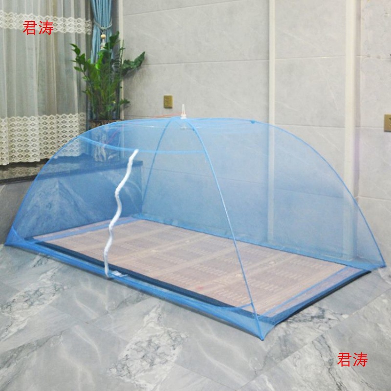 简易可折叠收放打地铺懒人底工地蚊帐落地防蚊成人蚊帐免安装无罩