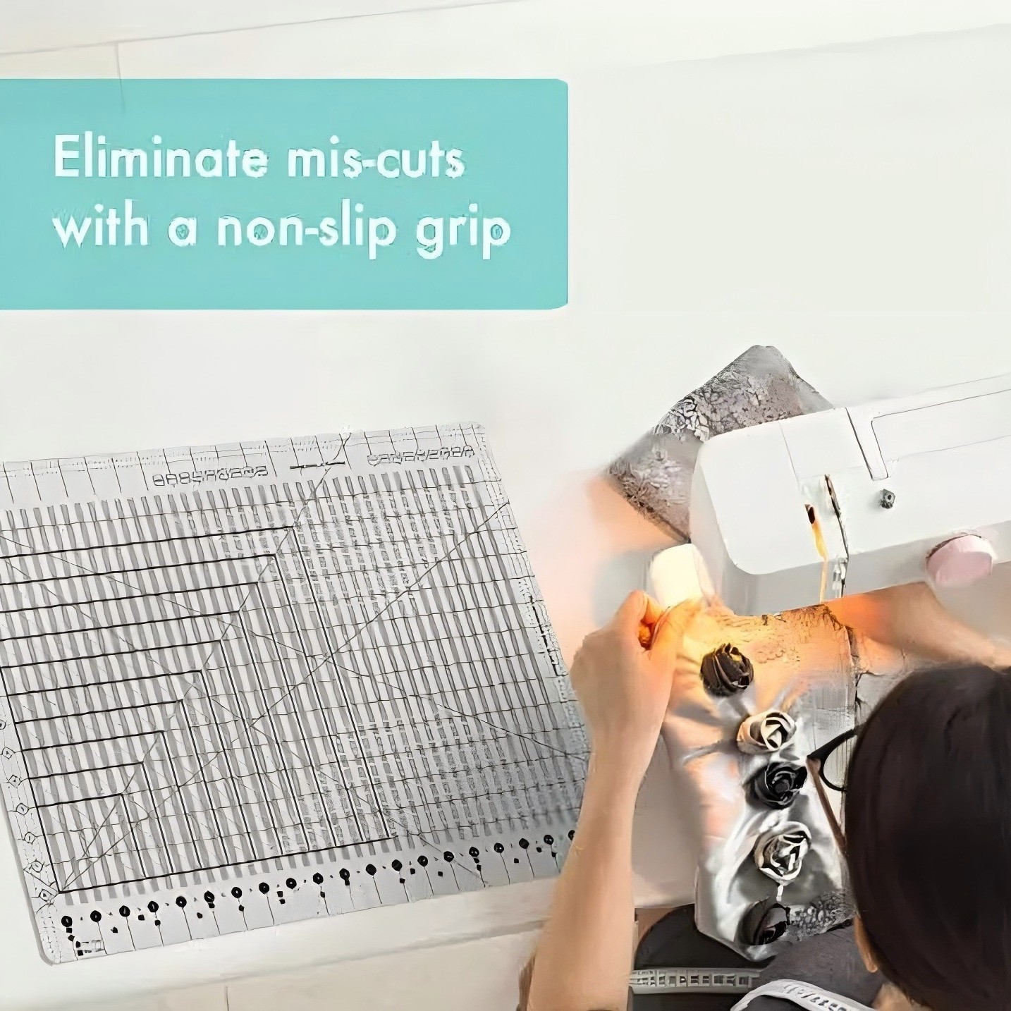 Regla XL a rayas Regla XL Agarre antideslizante Tiras de tela acrílica de gran tamaño cortadas, cosidos, hechas a mano