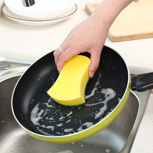 Wholesale double-sided decontamination cleaning sponge magic wipe scouring pad kitchen pot scrubber dishwashing sponge single piece