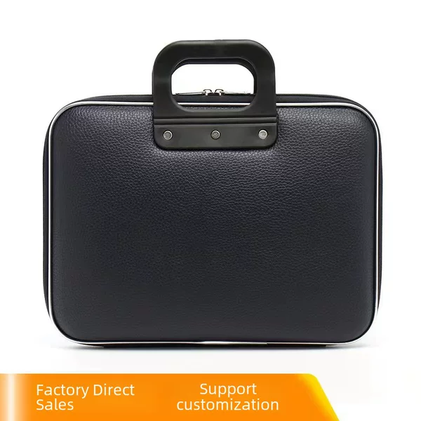 Manufacturer Wholesale Briefcase Wholesale Oxford Cloth Waterproof Exhibition Bag Printable Logo Business Imitation Leather Computer Bag in Stock