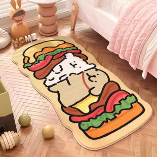 Hamburg Line Puppy Bedside Carpet Children's Bedroom Long Floor Mat Cute Imitation Cashmere New Bay Window Mat Cool