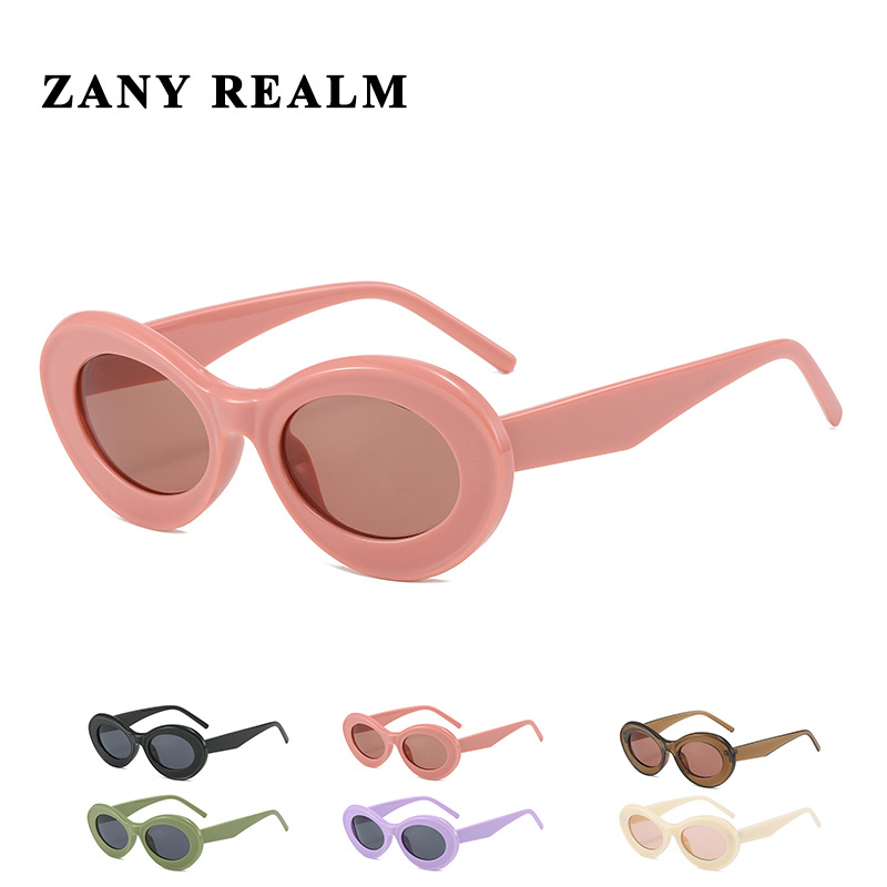 Nuevo marco redondo retro gato ojo divertido gafas de sol Maillard color europeo y americano calle personalidad gafas de sol fabricante en stock