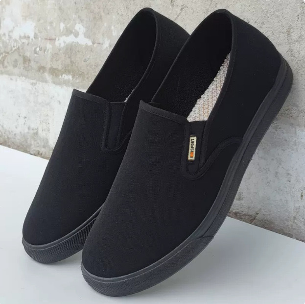 New Style Slip-on Black Casual Shoes Men's Single Shoes Comfortable Breathable Canvas Shoes Lightweight Old Beijing Cloth Shoes Work Shoes