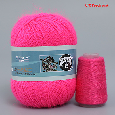 Hilo de lana de visón de lana larga Monopolio de la marca MENCA Hilo de lana de conejo de Angora Hilo de punto hecho a mano de 2 hilos