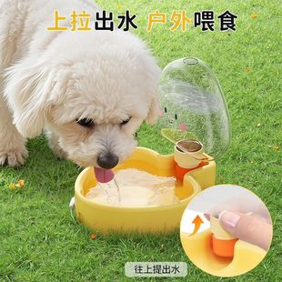 Pet Dog Outing Water Cup Heart-Shaped Outing Water and Food Pot Portable Small and Cute Foldable All-In-One Water Bowl and Cup