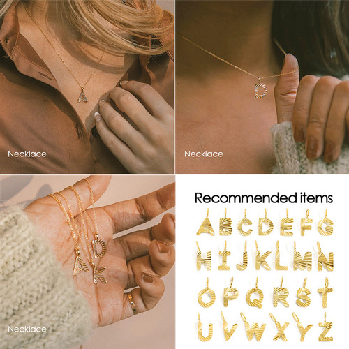 emanco new 26 English alphabet jewelry pendants personalized stainless steel alphabet jewelry accessories wholesale cross-border