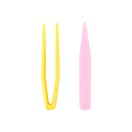 Plastic Tweezers False Eyelash Beauty Eyelash Double Eyelash Sticker Clip Auxiliary Fork Tweezers Beauty Plastic Clip