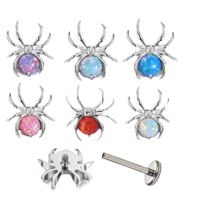 Pointed labret stud close-up product detail