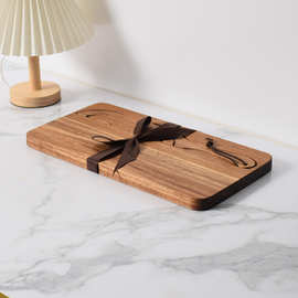 跨境木质面包刀砧板法棍吐司切片切板实木弓刀套装露营面包切割刀