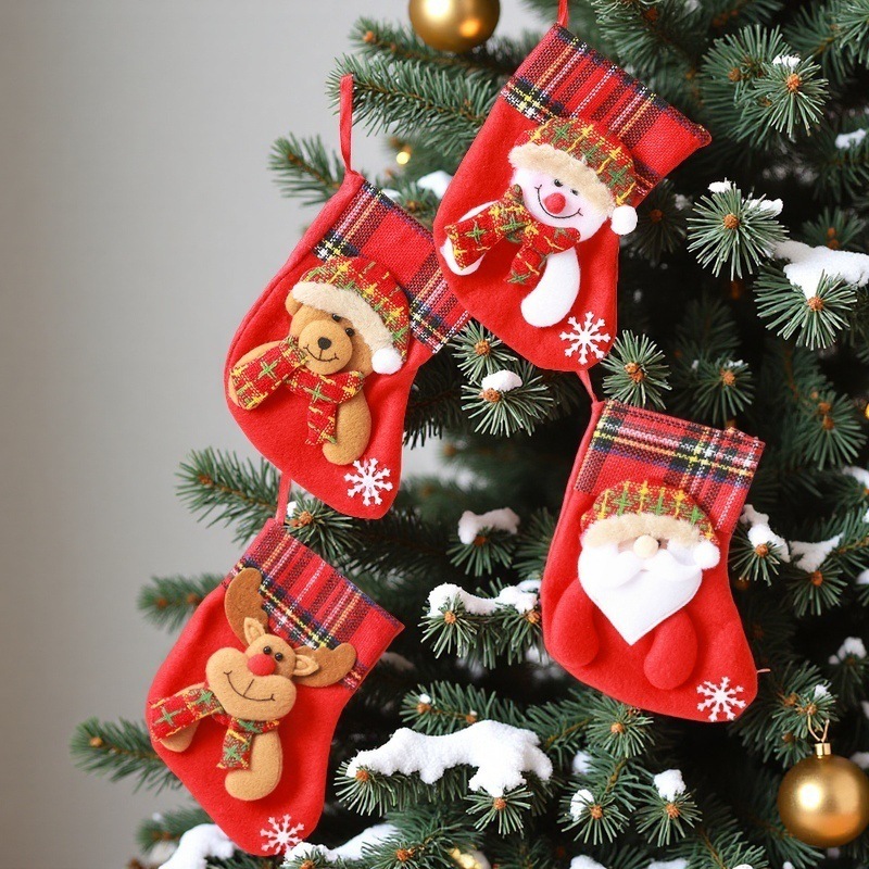 かわいいミニクリスマスソックスクリスマスツリー装飾ペンダントクリスマスソックスキャンディーバッグクリスマス小さなギフトペンダント卸売|undefined