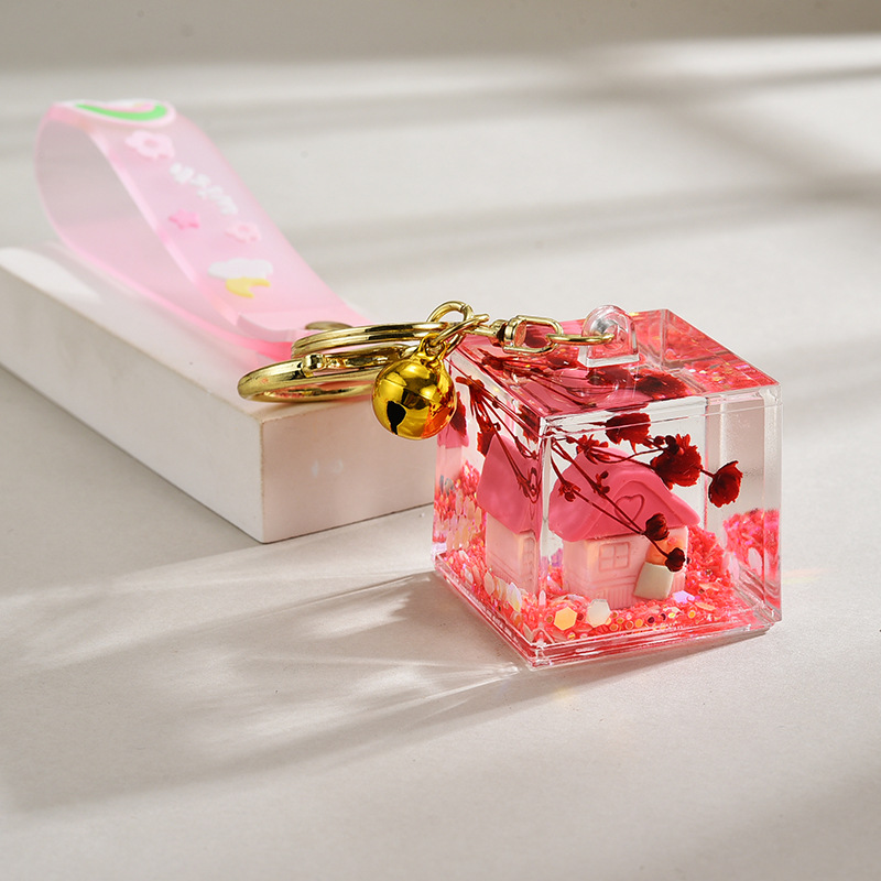 62g Weight Bag Pendant, Keychain Classification 1 Piece Quantity Daily Occasion Acrylic Material House Pattern Unisex Gender Cute Style Cute House Arylic Unisex Bag Pendant Keychain 5