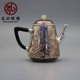 纯银999手工小茶壶泡茶壶银壶茶具过滤壶嘴家居精品