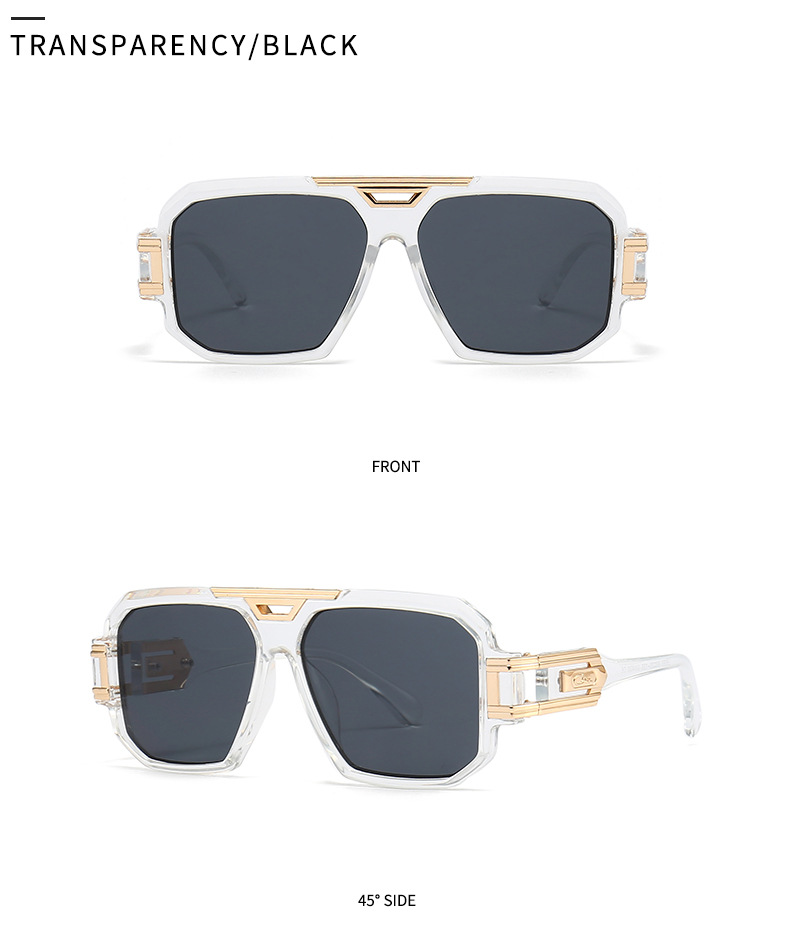 Casual Retro Solid Color Pc Square Full Frame Men's Sunglasses display picture 4