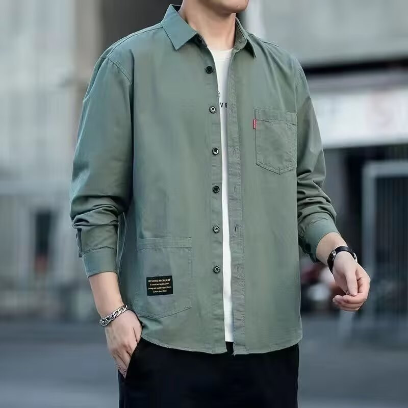 2026 Foreign Trade Lapel Long-Sleeve Shirt for Men, Spring and Autumn Thin Cardigan, Casual Versatile Men's Shirt, Trendy 2026 Foreign Trade Lapel Long-Sleeve Shirt for Men, Spring and Autumn Thin Cardigan, Casual Versatile Men's Shirt, Trendy
