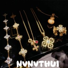 古法金色 路路通红钻金刚杵吊坠项链 新中式 双面繁花金刚杵手链