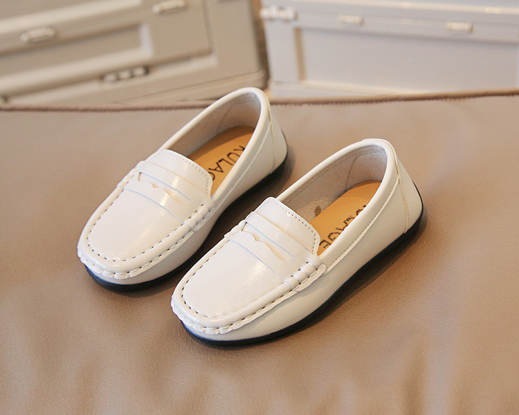 English style bean big children's new spring 2023 boys' small leather shoes, one footed loafers_voghion.com