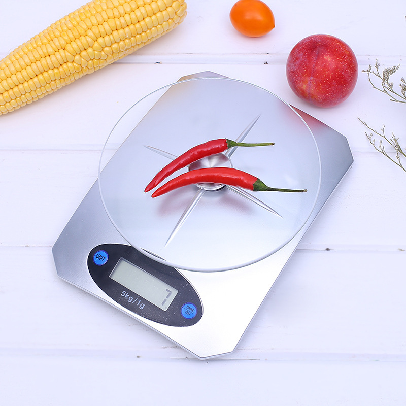 家用厨房秤电子秤钢化玻璃厨房秤小台秤5kg1g烘焙秤厨房称药材秤