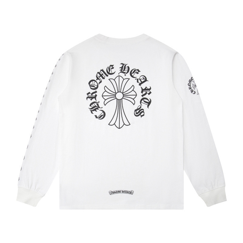2025クロスボーダートレンディブランドクロウ初春新作ラウンドネック長袖サンスクリットプリント長袖Tシャツスポット卸売|undefined