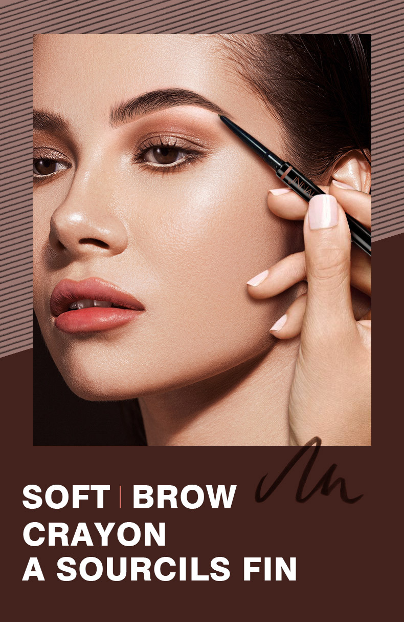 Langmanni dual-head rotatable eyebrow pencil, 1.5mm fine wild eyebrow pencil with eyebrow brush for easy coloring Application Scenario