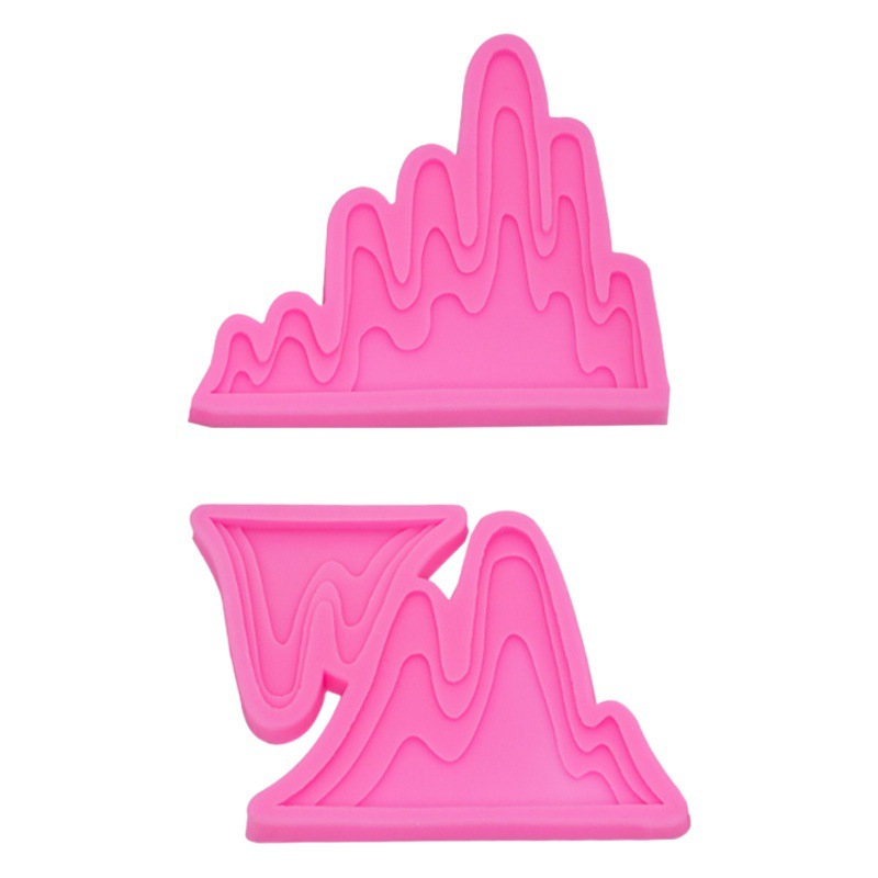Grande y pequeño Montaña Roca silicona molde pastel chino postre hornear decoración chocolate fondant molde