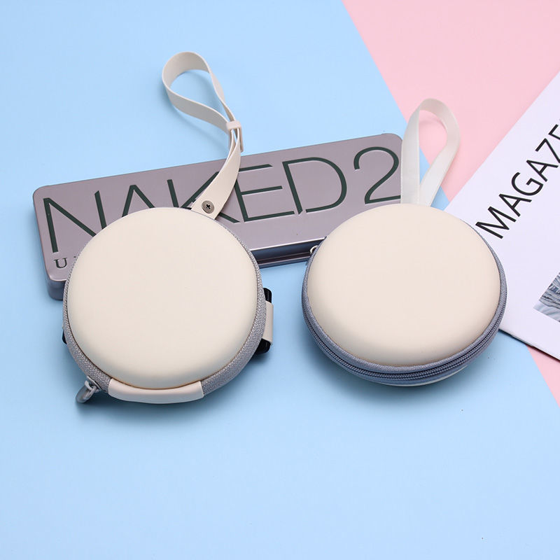 High quality creamy-white air cushion storage bag EVA round glasses bag focus folding glasses zipper live wholesale High quality creamy-white air cushion storage bag EVA round glasses bag focus folding glasses zipper live wholesale