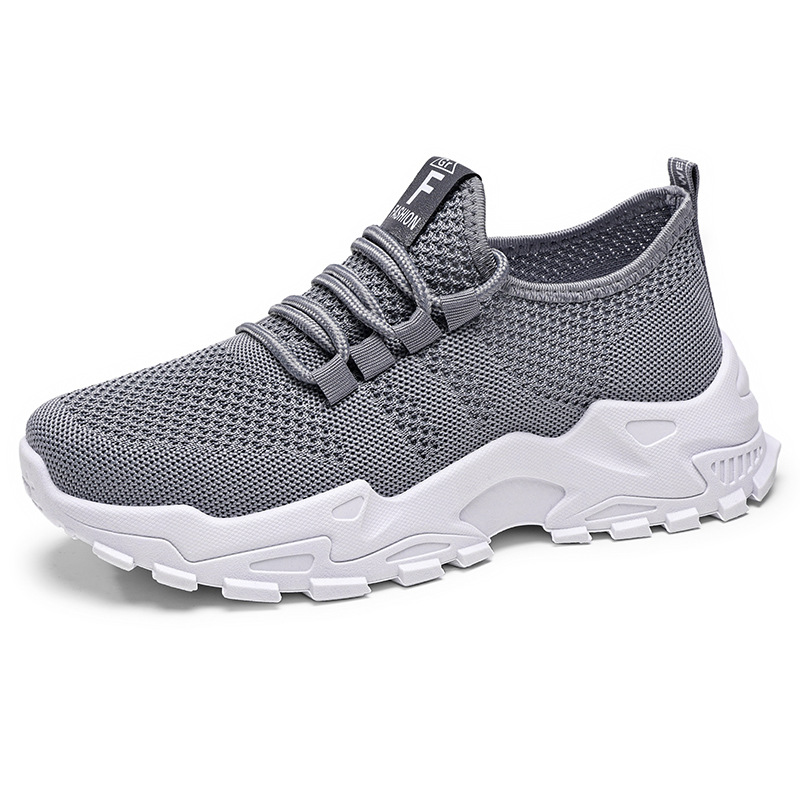 Zapatos de mujer, modelos versátiles de primavera, zapatillas deportivas de talla grande, zapatos de malla transpirable, zapatos ligeros y cómodos con suela gruesa, zapatos sencillos