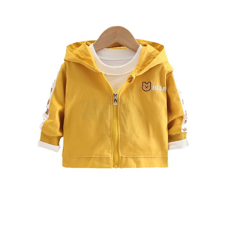 Chaqueta de otoño para niños 2024 nuevo niño primavera y otoño ropa de moda extranjera bebé chaqueta encapuchada moda