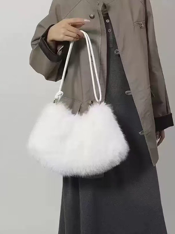秋冬新款包包大容量女云朵包毛绒单肩腋下包百搭托特包时尚手提包|undefined