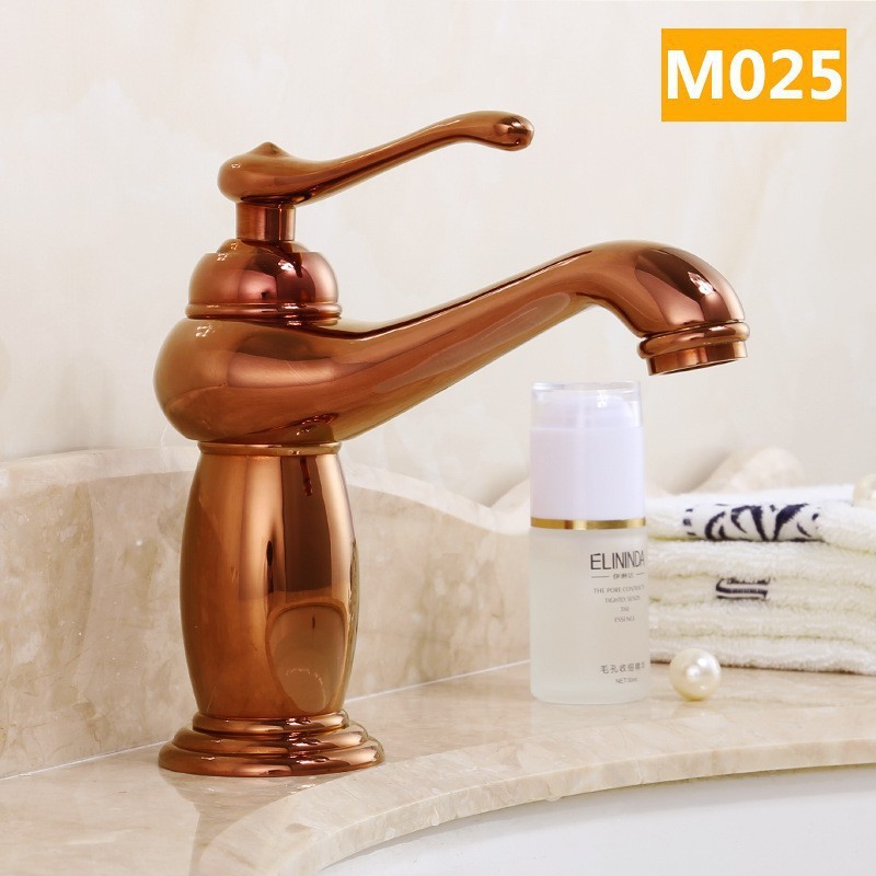 Grifo de cobre caliente y fría Cuenca del grifo de la vendimia lavabo de lavabo grifo europeo hogar
