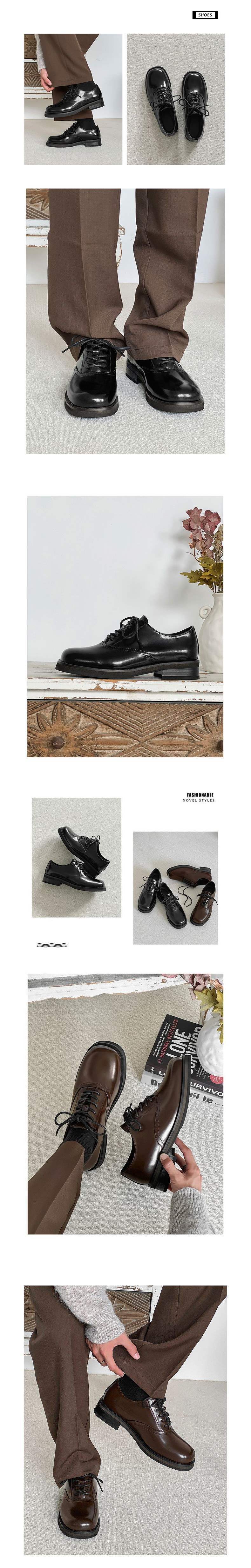 Chaussures d'affaires ShoeVault Cleanfit à semelle épaisse, style britannique, bout carré, en cuir, doublure polaire, rehaussantes, pour l'hiver._voghion.com