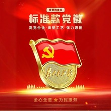 批发党徽徽章为了人民服务党徽胸针大磁铁强力磁铁党章蝴蝶扣党徽
