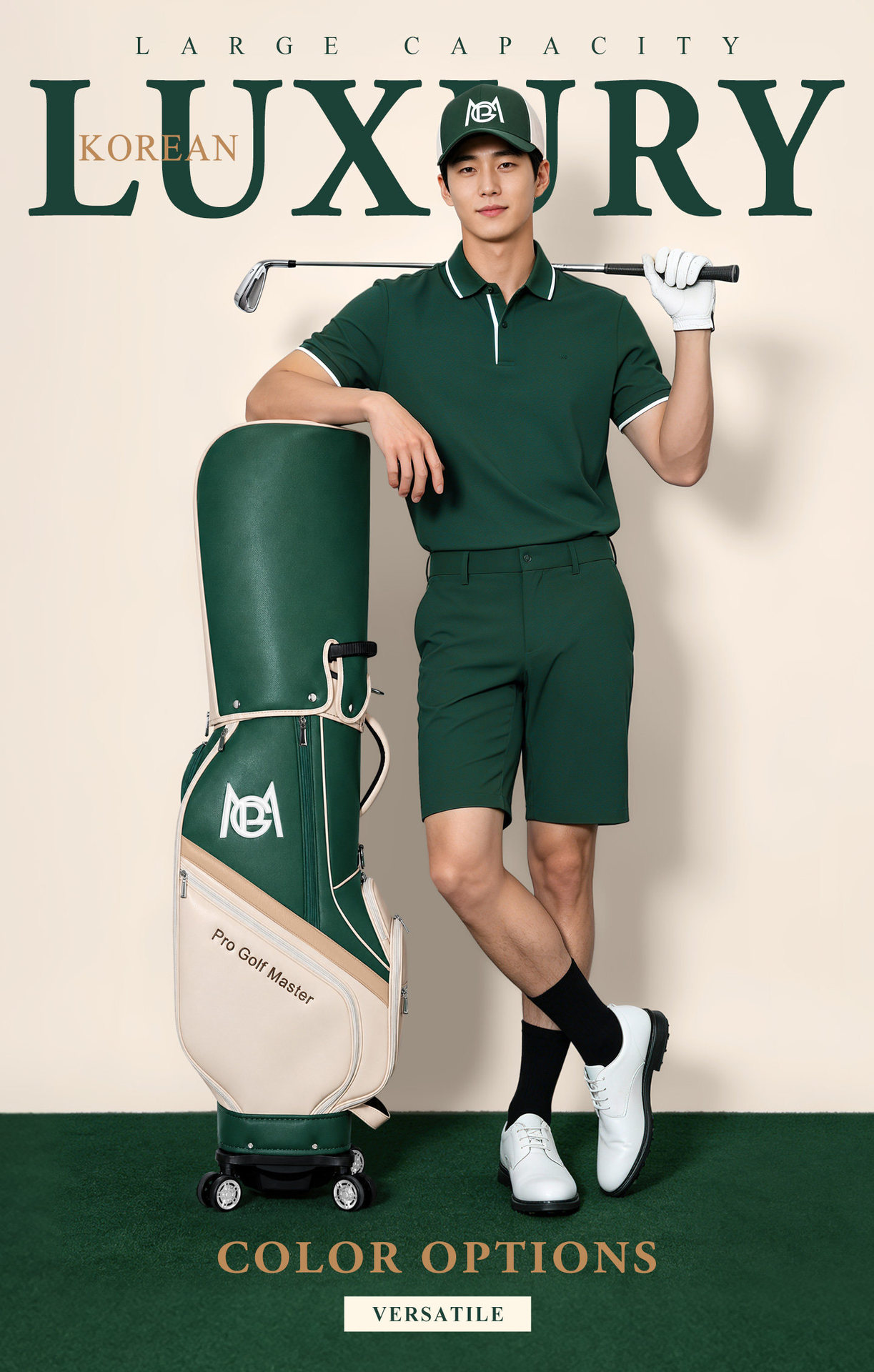 Túi đựng gậy golf PGM bánh xe xoay 360° chống bẩn dễ lau, kiểu Hàn Quốc — Xanh kaki [Bánh xe xoay 360°/Chống bẩn dễ lau/Lưu trữ đa năng] QB201, Nâu kaki [Bánh xe xoay 360°/Chống bẩn dễ lau/Lưu trữ đa năng] QB201 chi tiết 3