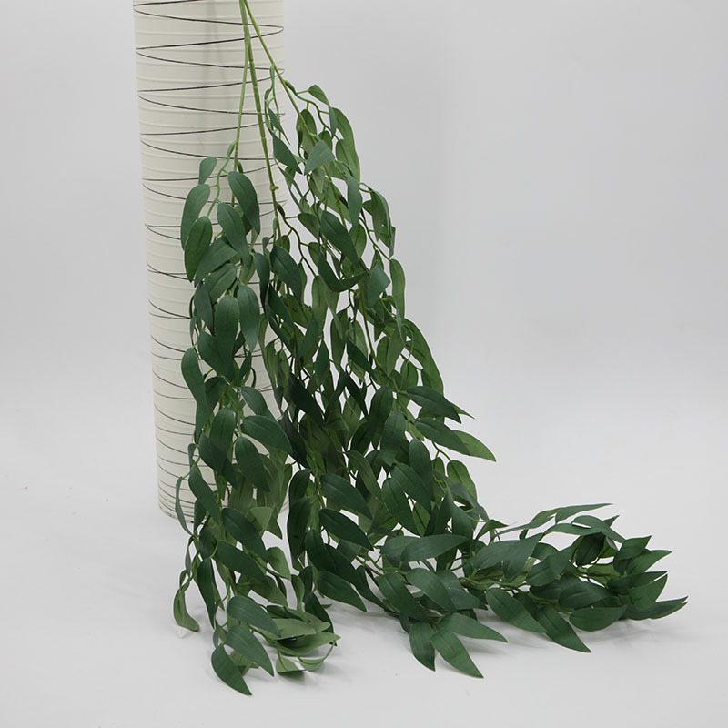 Hojas de palma, hojas de plantas verdes, materiales decorativos para el hogar, decoración de techos, hojas de sauce para colgar en la pared, flores artificiales, hojas de plantas al por mayor. image 17