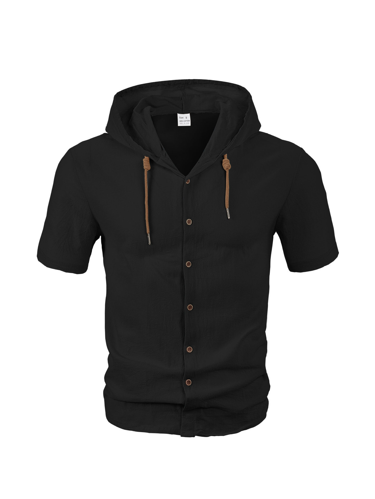Nuevo transfronterizo TK Amazon nuevo estilo americano de verano delgado transpirable lino suelto camisa de mangas cortas de hombre