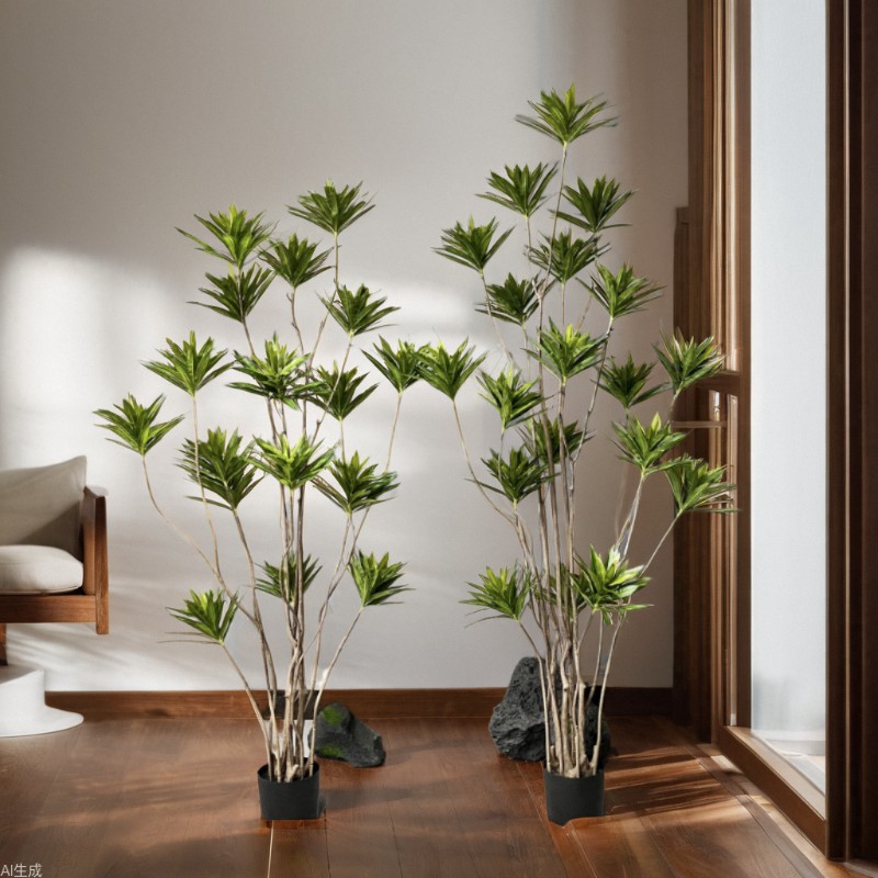 Simulación de plantas verdes lirio bambú en maceta casa sala de estar decoración de gran tamaño planta falsa paisajismo decoración flores simuladas