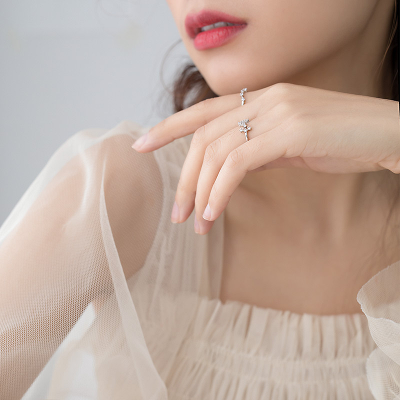 Daily Occasion Copper Material 1 Piece Fashion Constellation Copper Plating Inlay Zircon Open Ring