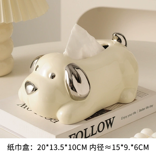 【Milk and Silver】 Puppy paper towel box