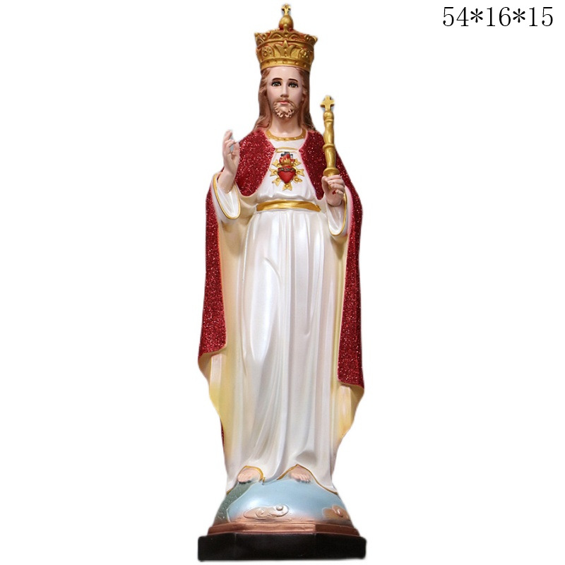 Estatua del Sagrado Corazón de Jesús 50-60cm de Resina para Sala de Estar