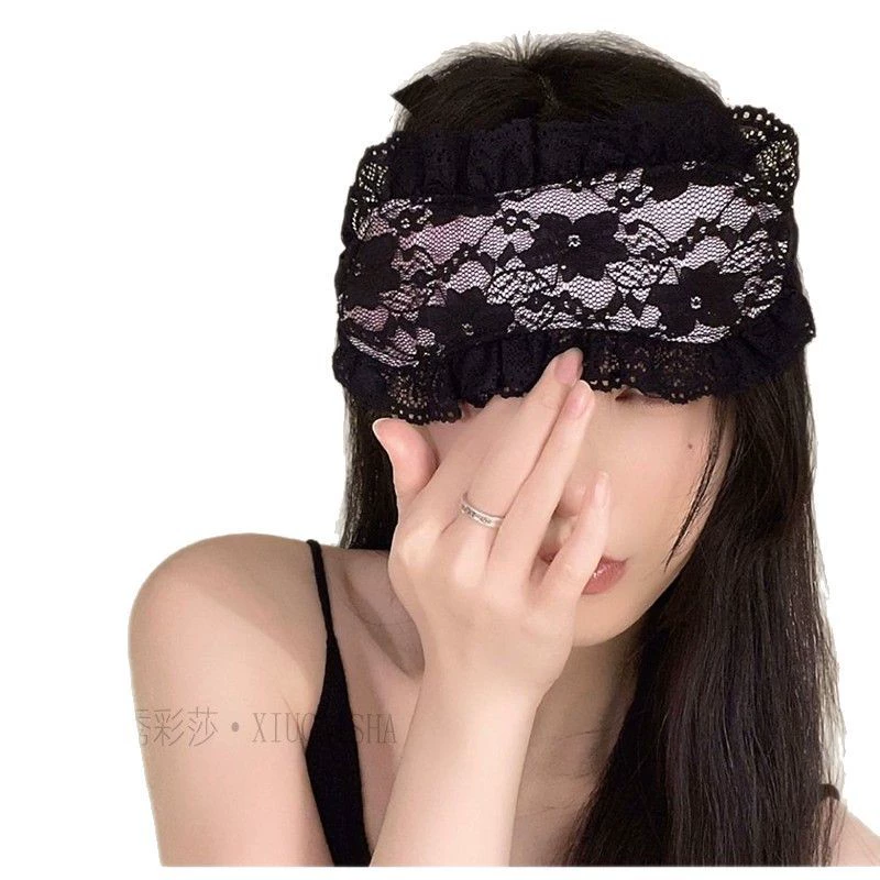 Нижнее белье, аксессуар, кружевная sexy маска сна, вуаль, браслет, набор