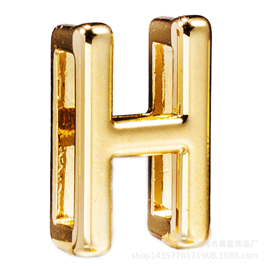 2*10mm長方形の穴の金色のアルファベットのビーズのネットの身の回りの腕時計のブレスレットのdiyの名前のばらの部品