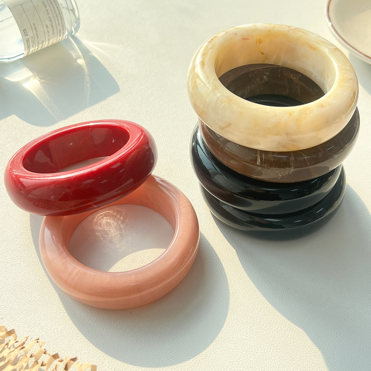 marble demi-season retro geometric transparent bracelet