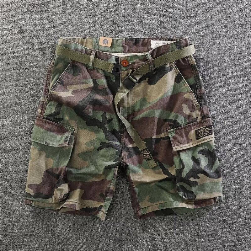 Spring and Summer Camouflage Shorts Men's Work Pants plus size Outdoor Sports Casual Pants Military Multi-Pocket Five-Pants