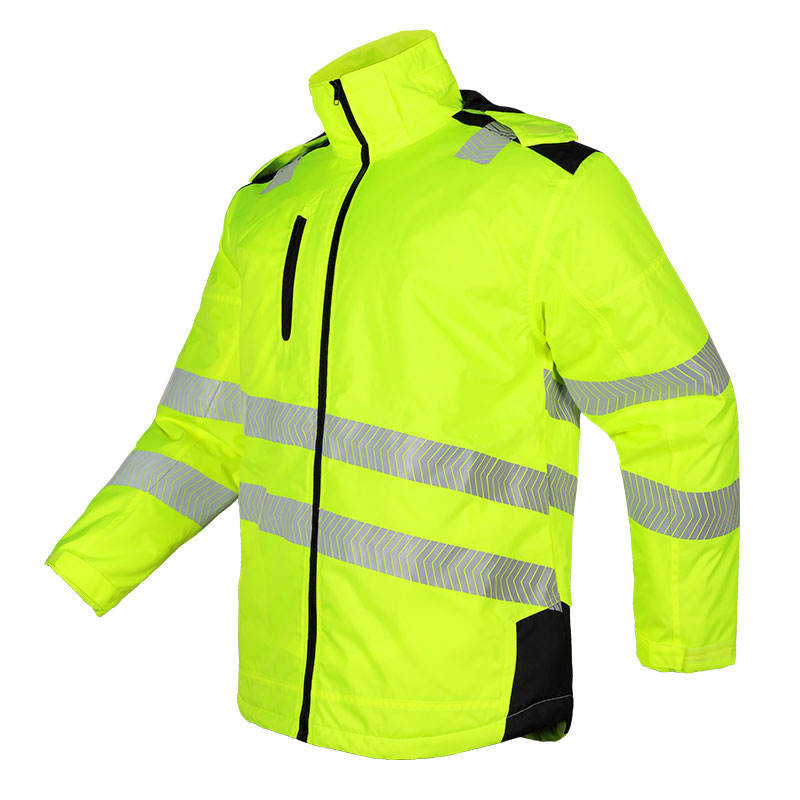 High Visibility Yellow Waterproof Winter Coat Reflective Insulated Parka Winter Security Jacket